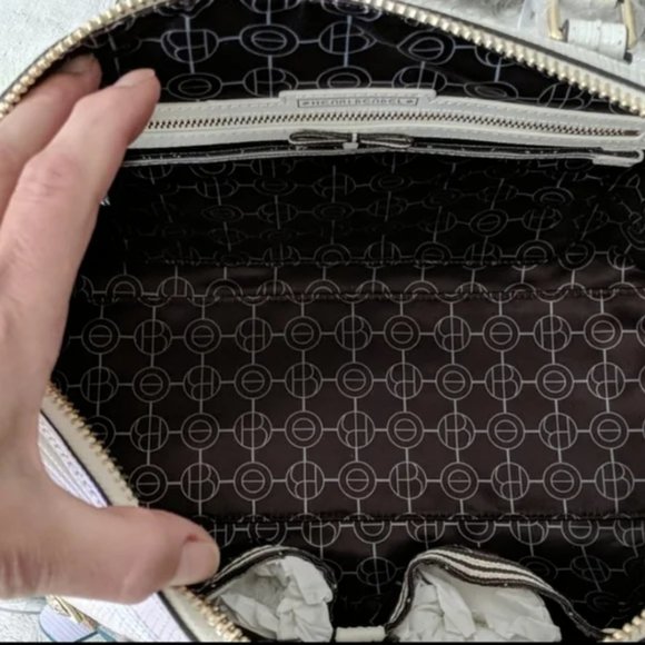 Henri Bendel West 57th Barrel Satchel Iridescent White NEW with Tags - Picture 7 of 8